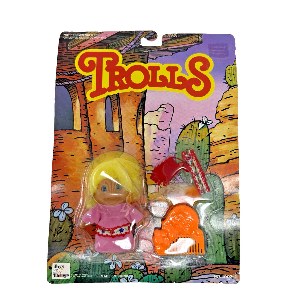 Rare Vintage 90s Trolls Native American 3" Toys N' Things Troll Doll Sealed